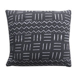 Black Triple Lines Mudcloth Pillow 18 x 18