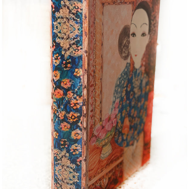 Japanese Silk Book Box - Blue Large