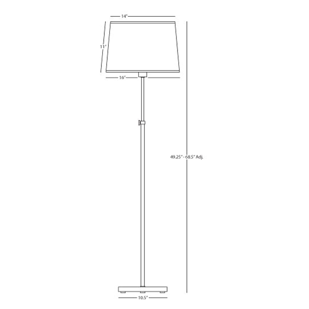 Koleman Floor Lamp - Aged Brass