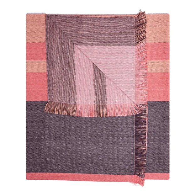 Alpaca Reversible Throw - Peach Bloom