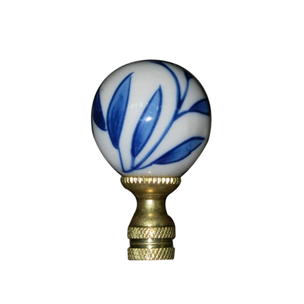 Blue and White Leaf Finial - SM