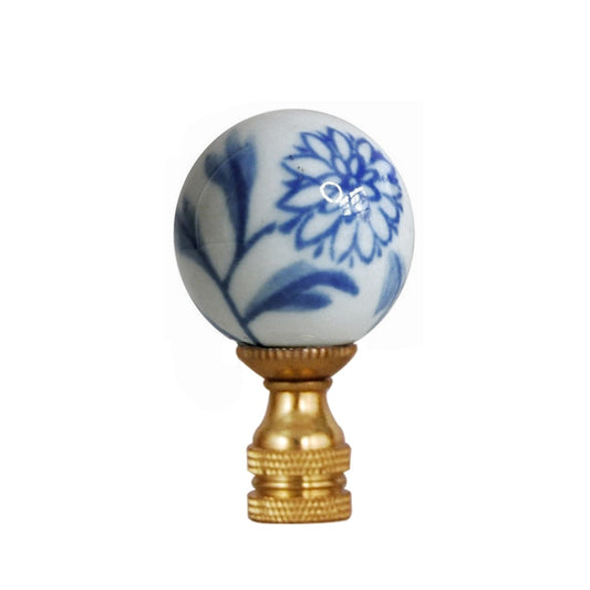 Blue and White Floral Finial - SM