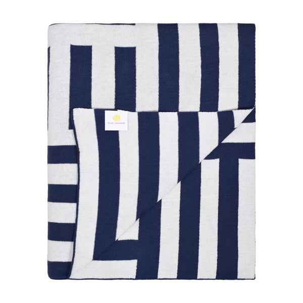Beach Stripes Throw - Navy Ivory