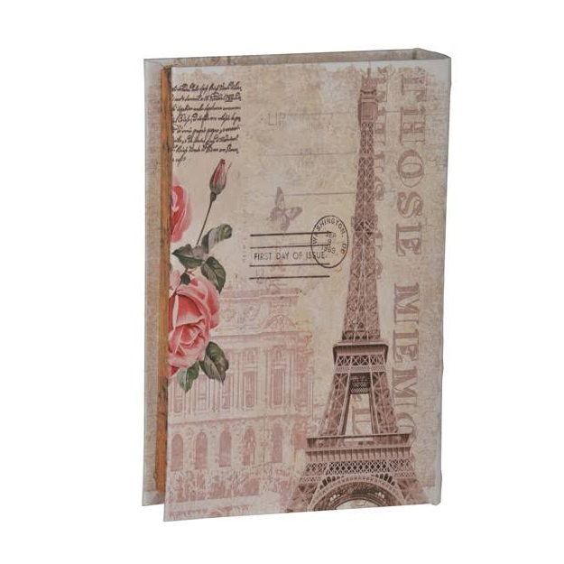 Faux Library Book - Paris Eiffel Rose