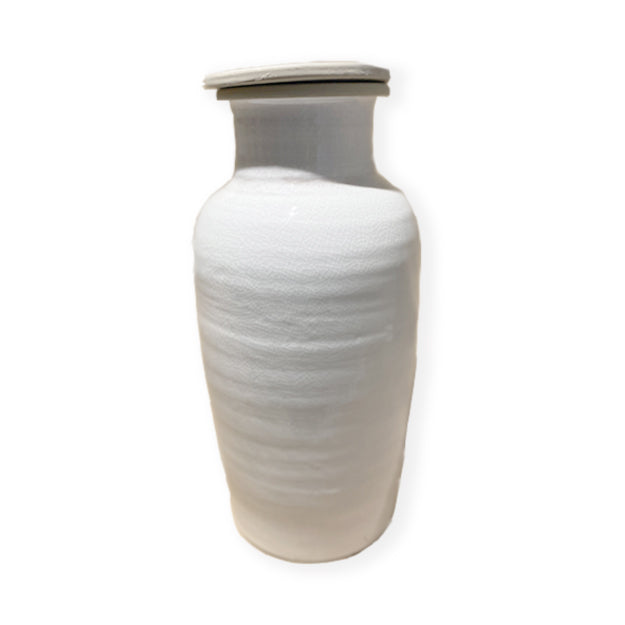 White Ceramic Canister - Large