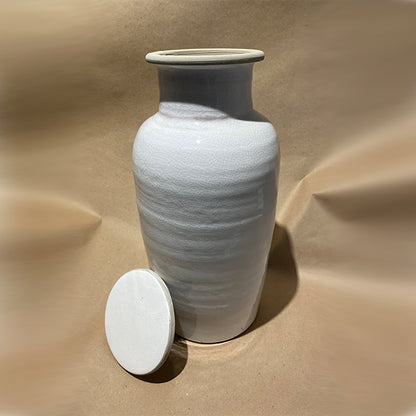 White Ceramic Canister - Large