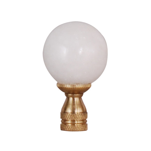 White Jade Stone Finial, Gold - MED