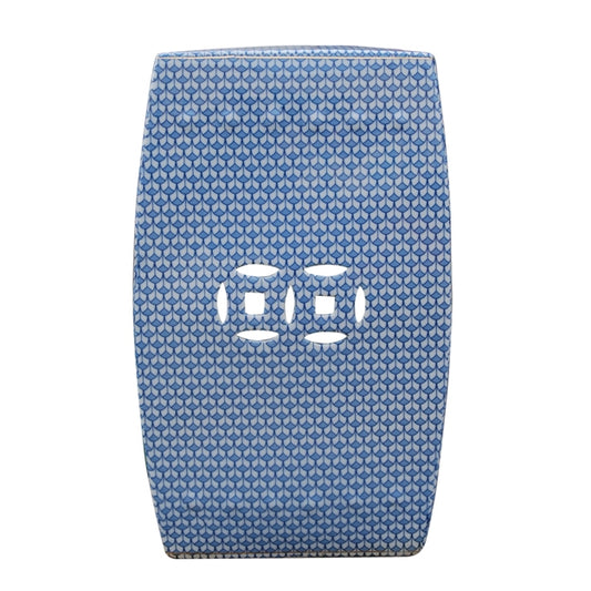 Blue English Square Garden Stool