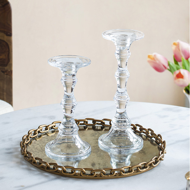 Glass Candle Holder - Tall