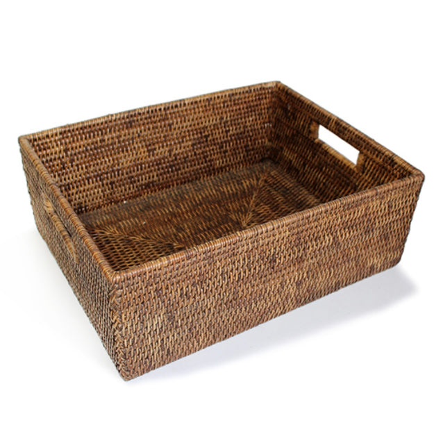Rectangular Hold-All Basket, Antique Brown