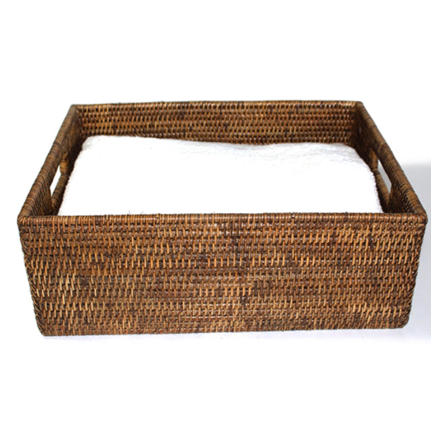 Rectangular Hold-All Basket, Antique Brown