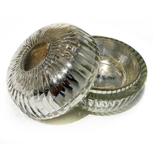 Load image into Gallery viewer, Fluted Silver Round Glass Jar
