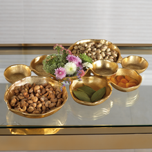 Load image into Gallery viewer, Cluster of Nine Round Serving Bowls - Gold
