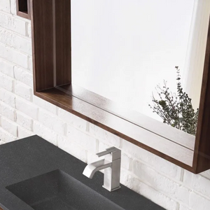 Milan 23.6" Rectangular Cube Mirror - Walnut
