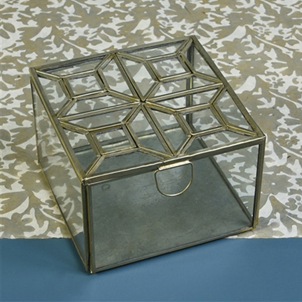 Square Brass & Glass Monroe Box
