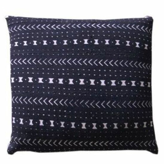 Black Mudcloth Fishbone Pillow 20 x 20