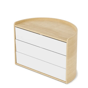 Moona Swivel Storage Box - Natural/White