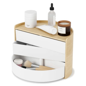 Moona Swivel Storage Box - Natural/White