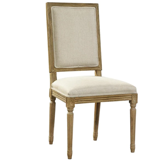 Oak Linen Side Chair