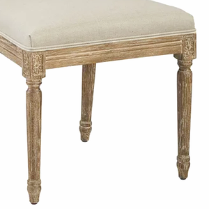 Oak Linen Side Chair