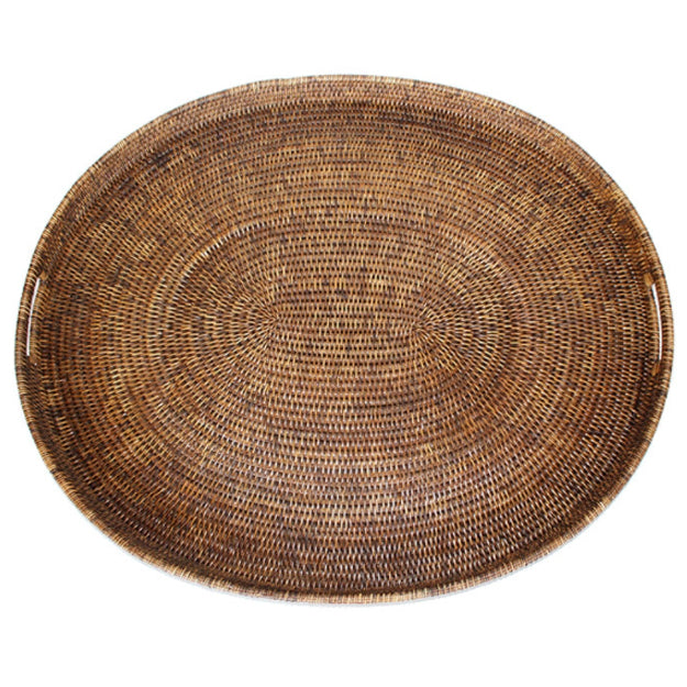 X-Large Oval Tray 28, Antique Brown