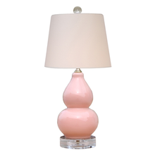 Load image into Gallery viewer, Peach Double Gourd Mini Lamp - Crystal Finial
