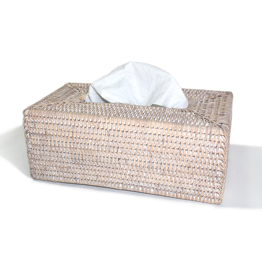 Rectangular Tissue Box, Whitewash