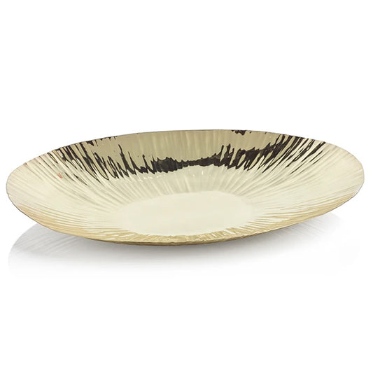 Rippled Gold Oval Tray