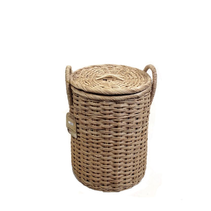 Round Woven Basket w/ Lid & Handles - Size 5