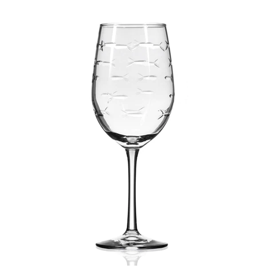 White Wine Glass, School of Fish 12oz.