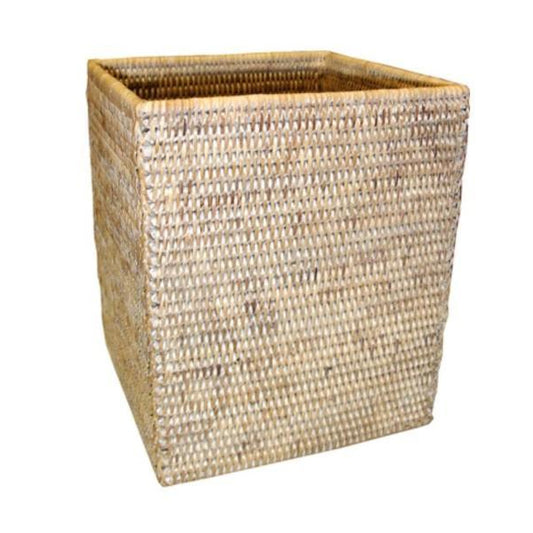Square Waste Basket, Whitewash
