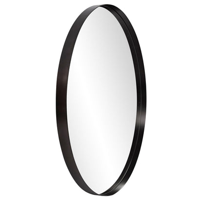 Steele Black Round Mirror
