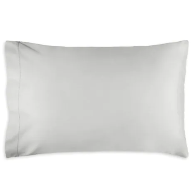 Suave Satin Stitch Pillowcase Pair, Cool Grey