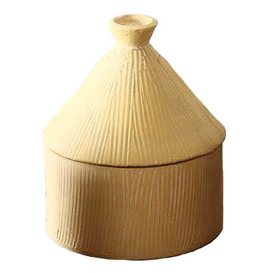 Dome Ribbed Tangine Canister - Mustard