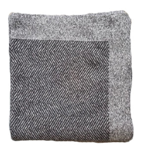 Chevron Knit Throw - Black and Grindle