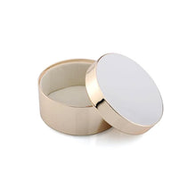 Load image into Gallery viewer, 3&quot; White Enamel Top Trinket Pot - Gold
