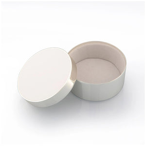 3" White Enamel Top Trinket Pot - Silver