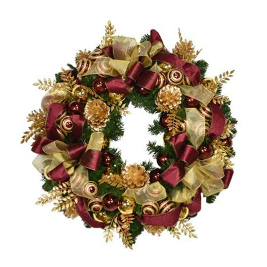 Burgundy & Gold Wreath