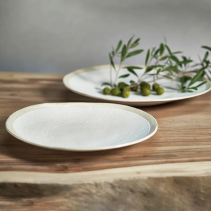 Alanya Organic Ceramic Linen Textured Platter