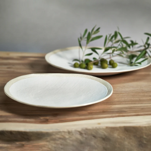 Alanya Organic Ceramic Linen Textured Platter