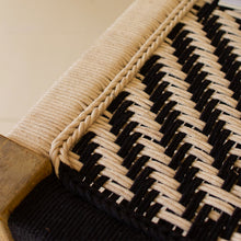 Load image into Gallery viewer, Black &amp; White Woven Mango Wood Bench
