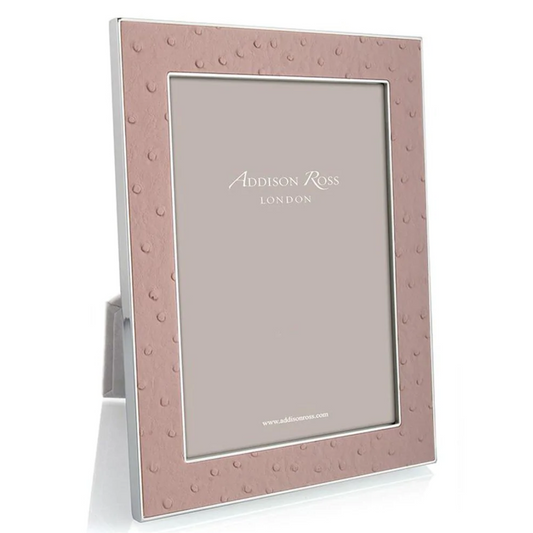 Blush Ostrich & Silver Frame- 5" x 7"