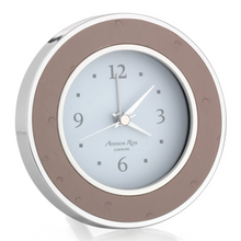 Load image into Gallery viewer, Blush Ostrich Round Alarm Clock - Silver

