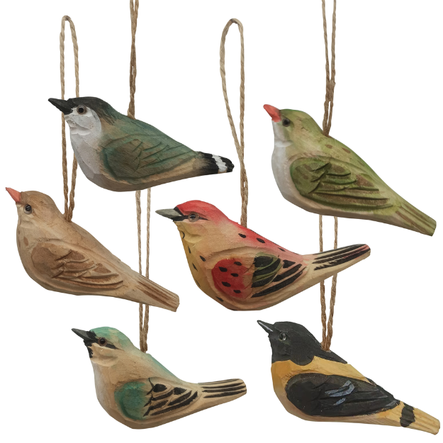 Carved Wood Birds