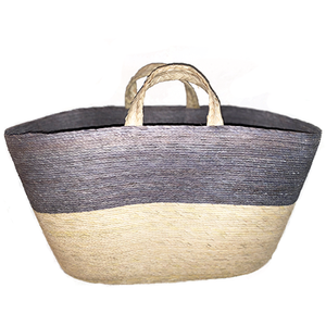Oval Floor Basket/Bag with Handles - Plomo