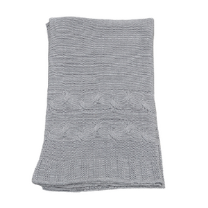 Classic Cable Knit Throw - Grey