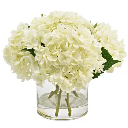 Cream Hydrangea Floral Arrangement in Vase