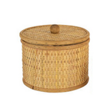 Load image into Gallery viewer, Round Woven Cane Box
