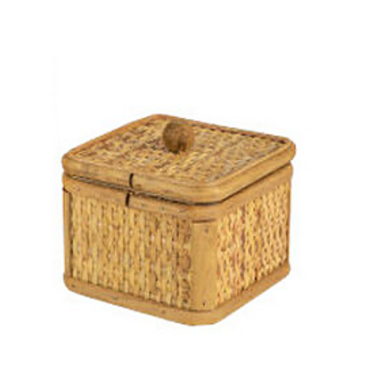 Square Woven Cane Box