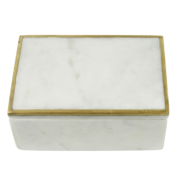 Loren Box with Brass Edges-Marble